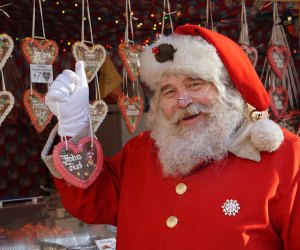 Santa roams Philadelphia's Christmas Village all season long. Photo courtesy of Kory Aversa for Christmas Village.