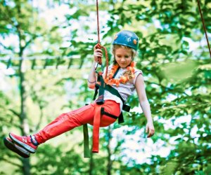 Ziplining is one of many adventurous activities at Camp Birch Hill. Photo courtesy of the camp