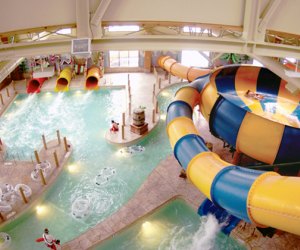 Great Wolf's indoor water park draws kids of all ages to its slides and recent renovations mean its added seven new slides to its collection..