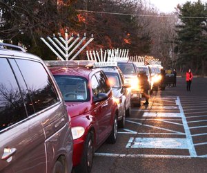 Celebrate the start of Hanukkah at Cherry Hill's Car Menorah Parade. Photo courtesy of the Chabad Center
