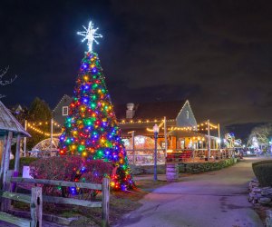 Head to Eastern Connecticut for the amazing Holiday Lights Spectacular at Olde Mistick Village. Photo by Rileighs Outdoor Decor