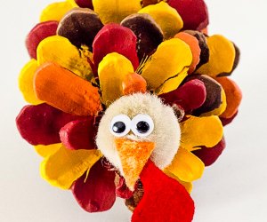 Make an easy and adorable pine cone turkey. Photo courtesy of  the website Live Craft Eat
