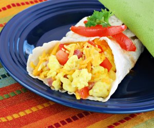 Breakfast burritos are healthy, filling, and an be made ahead. 